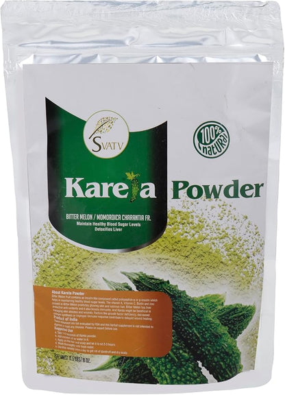 SVATV Karela Powder | Bitter Melon | Momordica Charantia | Good for Skin | Non GMO- 227 Gram, Half Pound, 8 Ounce