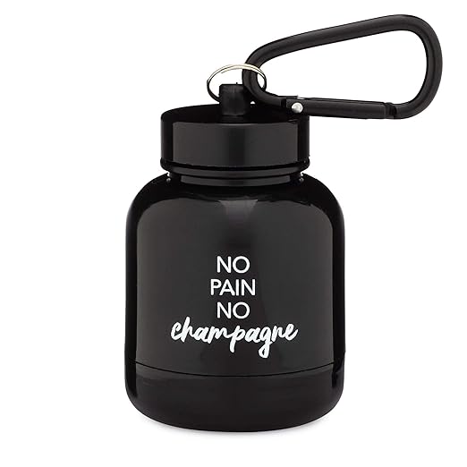 Protein Powder & Supplement Funnel Keychain, Portable To-Go Container for The Gym, Workouts, Fitness, & Travel - TSA Approved, No Pain No Champagne
