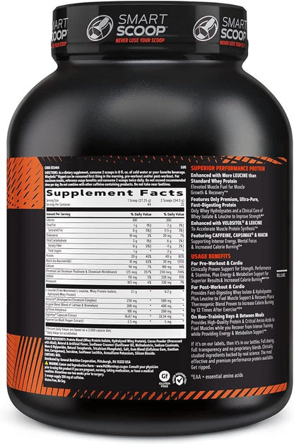 GNC AMP Wheybolic Ripped Whey Protein Powder Isolate with BCAA | Targeted Muscle Building and Workout Support Formula | Gluten Free |Chocolate Peanut Butter | 22 Servings