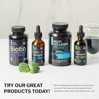 Multi Collagen Pills - Collagen Supplements for Women & Men, Bovine Collagen Bone Supplements, Hydrolyzed Collagen for Skin, Hair & Nails - Made In USA, Gluten Free 90 Multi Collagen Peptides Capsules