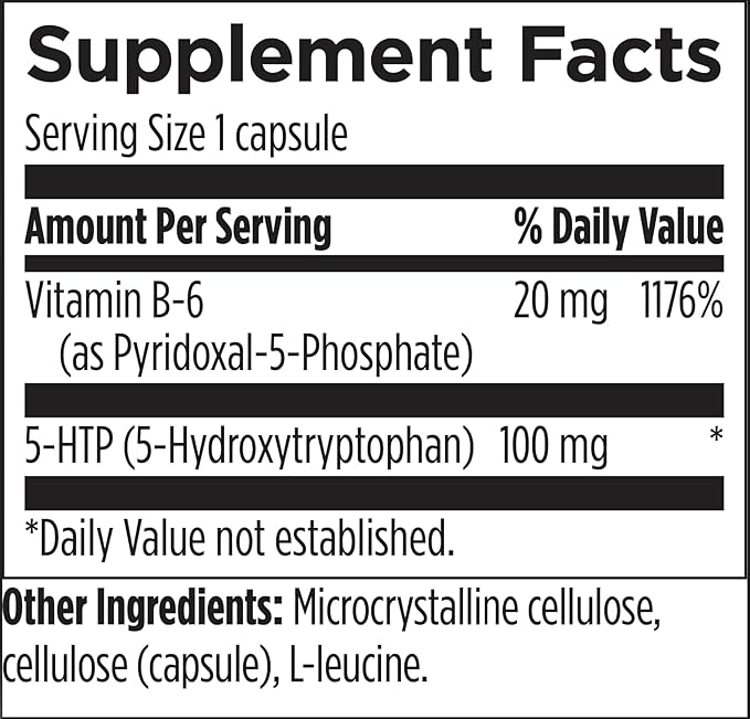 Designs for Health 5-HTP 100mg with Vitamin B6 (P-5-P) - 5-HTP Supreme 100 mg Supplement - Serotonin Precursors to Help Support Healthy Mood + Appetite (60 Capsules)