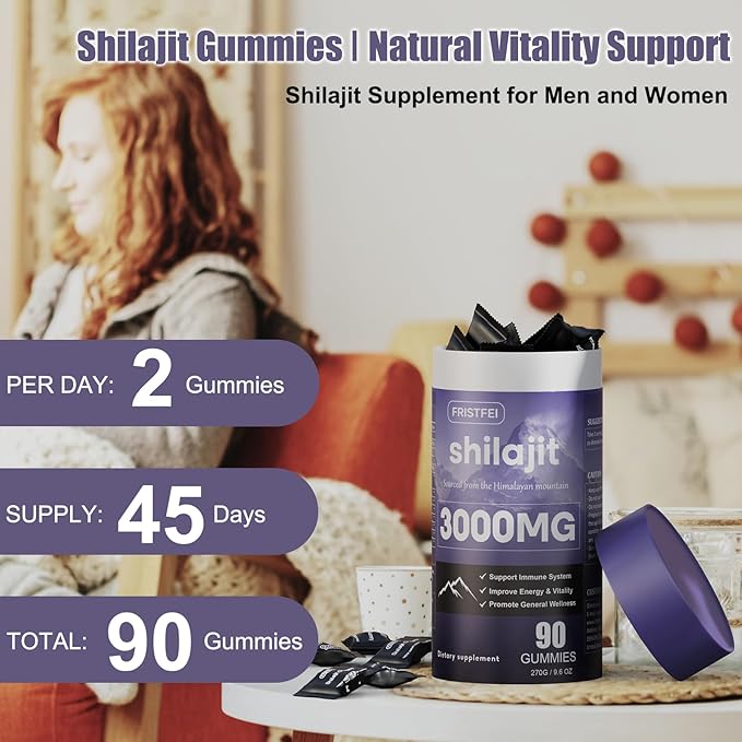 Pure Himalayan Shilajit Gummies for Men & Women - 100% Natural & Organic | 85+ Trace Minerals & Fulvic Acid | 90 Count | Individually Packaged
