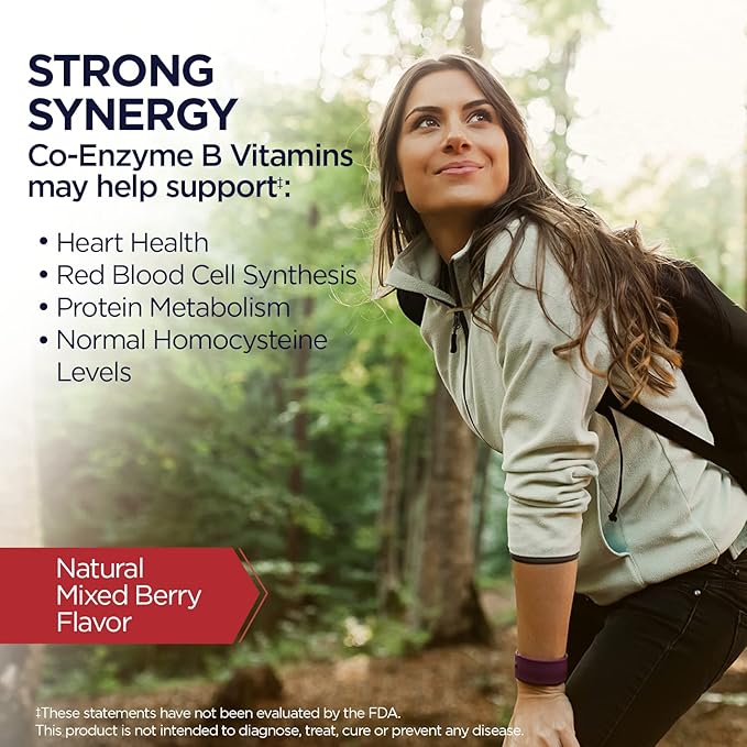 KAL Vitamin B-6 B-12 Methyl Folate ActivMelt, Vitamin B Supplement, Heart Health, Energy and Red Blood Cell Support with Methyl B12 and DFE Folic Acid, Natural Berry Flavor, 60 Servings, 60 Micro Tabs