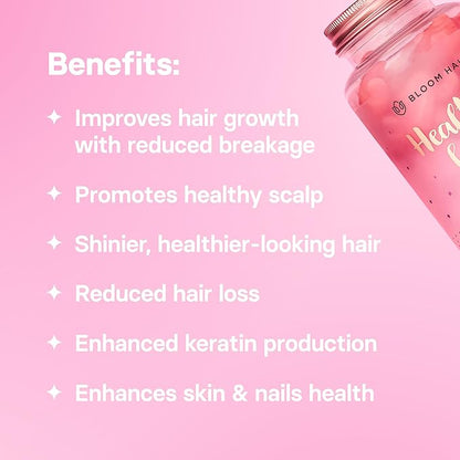 Gummies for Faster Hair Growth & Biotin Vitamins for Rapid Hair Growth for Women Gummies Hair Vitamins Supplements for Increased Hair Thickness Vegan Hair Growth Vitamins