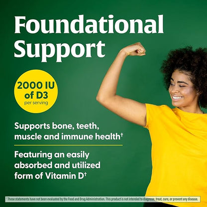 MegaFood Vitamin D3 2000 IU (50 mcg) - Vitamin D Supplements with Real Food, Immune Support, Supports Bones, Teeth & Muscles, Vegetarian, Certified Non-GMO, Kosher – 30 Tablets, 30 Servings