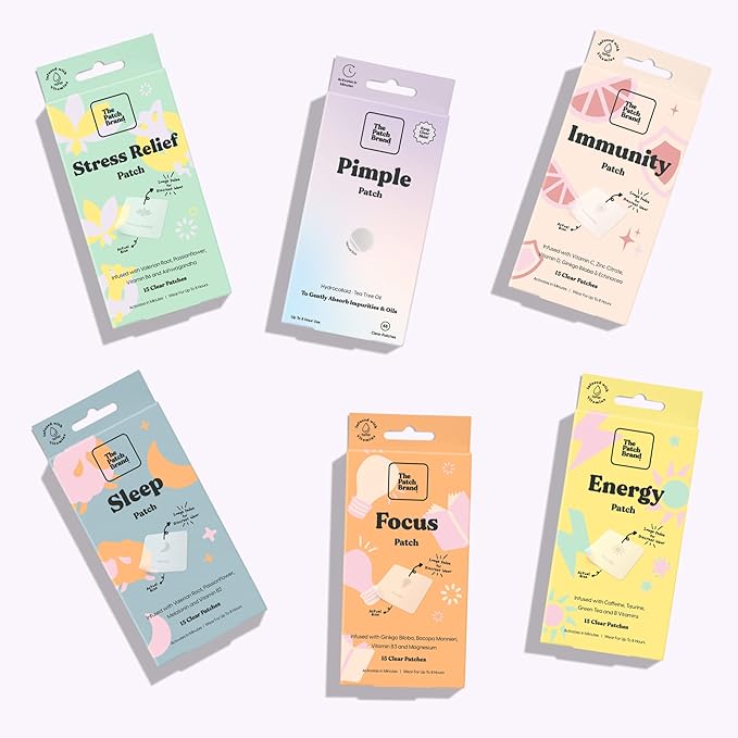 The Patch Brand Sleep Patches | Support Restful Sleep with Melatonin, Valerian Root & B6 | All Natural Vitamins & Mineral Patch Plant Based and Cruelty Free Water Resistant Patches That Last All Night