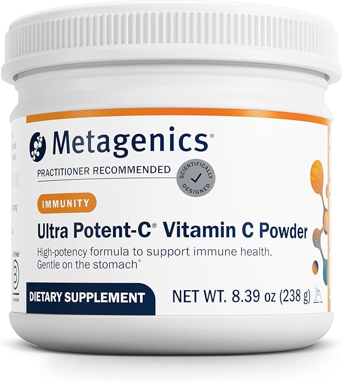 Metagenics Ultra Potent-C Powder - Immune Support Supplements* - Gentle On Stomach - with Bioflavonoids, L-Glutathione & L-Lysine - Non-GMO - Gluten-Free - 8.39 oz
