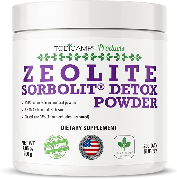 Sorbolit Zeolite Detox Powder - 7.05oz Clinoptilolite Zeolite Powder Sorbolit- 1-2 µm Zeolite Clinoptilolite Powder Supplement for Liver Detox - 200 Days Supply