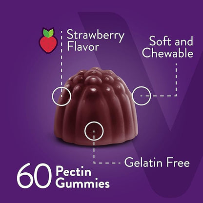 Moringa Gummies for Adults & Teens - Moringa Leaf Extract 4000mg - Immune Support, Energy Booster, Better Mood Support - Chewable Green Superfood - Vegan, Gelatin Free - Strawberry Flavored Gummy