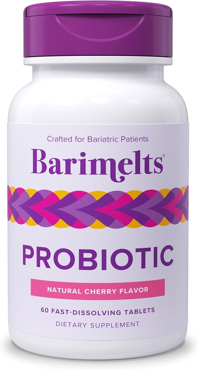 Barimelts Probiotic, 5 Billion CFU - 60 Fast-Dissolving Tablets (2-Month Supply) - Sugar-Free Probiotics for Women, Support Gut Health After Bariatric Surgery, Natural Cherry Flavor