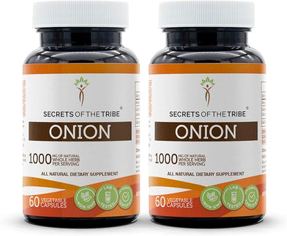 Secrets of the Tribe Onion 60 Capsules(2 pcs.), 1000 mg, Onion (Allium Cepa) Dried Bulb (2x60 Capsules)