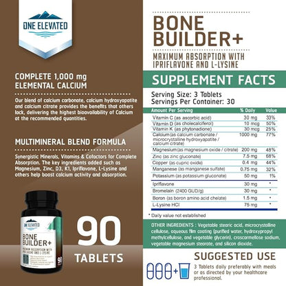 Comprehensive Bone Builder Calcium Supplement. Formulated with Highest Grade Calcium -Carbonate/Hydroxyapatite/Citrate, Magnesium, Zinc, D3. Works in Sync for Optimum Bone Health and Bone Strength.