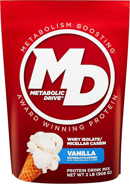 Biotest Metabolic Drive Functional Protein - Whey Isolate/Micellar Casein Blend - Lab-Tested (2lb, Vanilla)