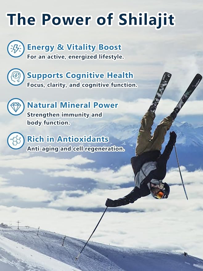 Shilajit, Pure Shilajit with 50% Naturally Occuring Fulvic Acid for Energy Boost, 85+ Trace Minerals, Shilajit for Men & Women, 500 MG Shilajit Capsules, 120 Capsules