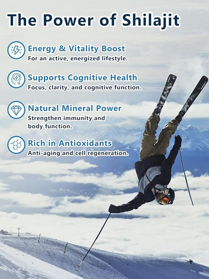 Shilajit, Pure Shilajit with 50% Naturally Occuring Fulvic Acid for Energy Boost, 85+ Trace Minerals, Shilajit for Men & Women, 500 MG Shilajit Capsules, 120 Capsules