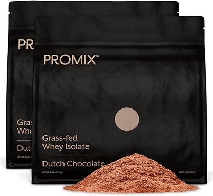 Promix Whey Protein Isolate Powder, Chocolate - 5lb Bulk - Grass-Fed & 100% All Natural - ­Post Workout Fitness & Nutrition Shakes, Smoothies, Baking & Cooking Recipes - Gluten-Free & Keto-Friendly