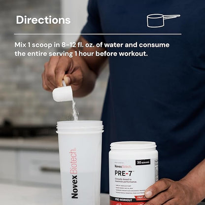 Novex Biotech PRE-7 Pre-Workout Pineapple Flavor – Super Preworkout Supplement – 300 MG Caffeine – Replenish Electrolytes – Amplify Vascular Pump* - 30 Servings