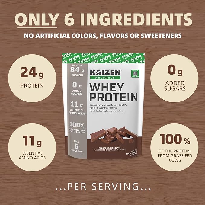 Whey Protein. Grass-fed Whey, Lactose Free, Gluten Free, Non-GMO, No Artificial Ingredients, 5.7g BCAA, 2.7g Leucine, EAA 11.9, Locally Sourced/Minimal Ingredients, 22 Servings, 1.5lb