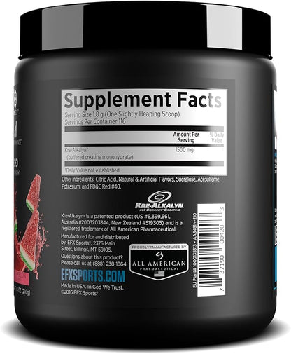 EFX Sports Kre-Alkalyn EFX Powder | pH Correct Creatine Monohydrate Powder Supplement | Strength, Muscle Growth & Performance | 116 Servings (Watermelon Gummy)