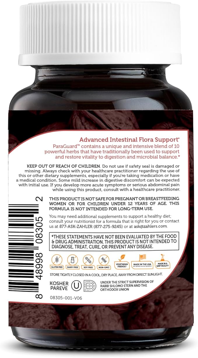 Zahler - ParaGuard Capsules - Gut Health Supplement - Formula has Wormwood, Garlic Bulb, Pumpkin Seed, Clove & More - Natural Support for Humans - Certified Kosher 30 Count