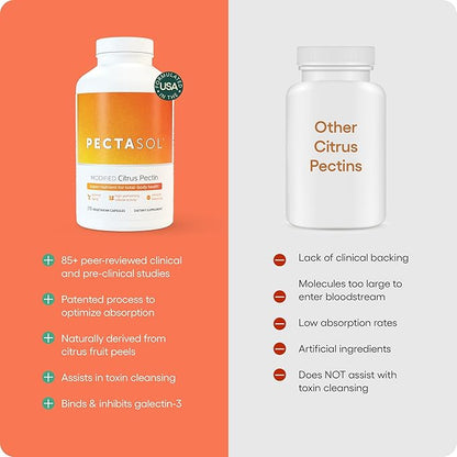 PectaSol Modified Citrus Pectin – 270 Capsules – Total-Body Health Supplement to Support the Heart, Immune System, Inflammation Response & Healthy Aging + Maintain Healthy Galectin-3 Levels