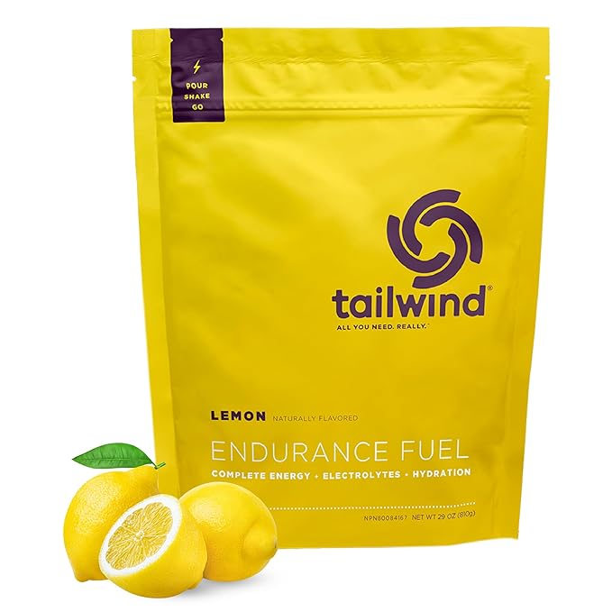 Tailwind Nutrition Endurance Fuel, Electrolyte & Hydration Sports Drink Mix Powder, Gluten-Free, Vegan, Lemon, 30 Servings