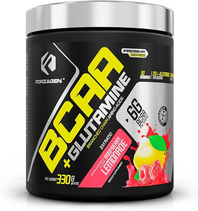 Forzagen BCAAS Amino Acids Powder with Glutamine BCAA Powder, Branched Chain Amino Acids Supplements Powder, BCAA Lean Energy Pre Workout - Post Workout Muscle Recovery Powder, 30 Servings
