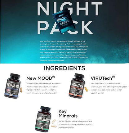 ONNIT Total Human Day and Night Vitamin Packs for Men and Women,Capsule, 30-Day Supply - Adult Multivitamin