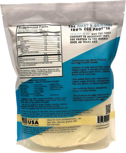 Healthy 'N Fit 100% Egg Protein- Vanilla Ice Cream (2lb): 100% Egg White Protein Plus Natural Peptides. Pure, All Naturally Sweetened Protein
