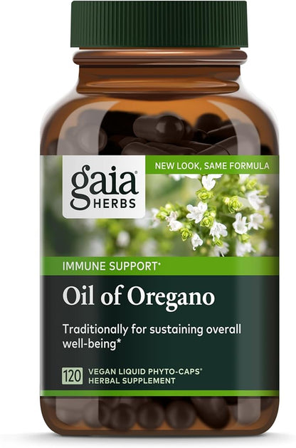 Gaia Herbs, Oil of Oregano, Vegan Liquid Phyto Capsules - Immune and Intestinal Support Supplement for Healthy Digestive Flora, 120-Count (Pack of 1)