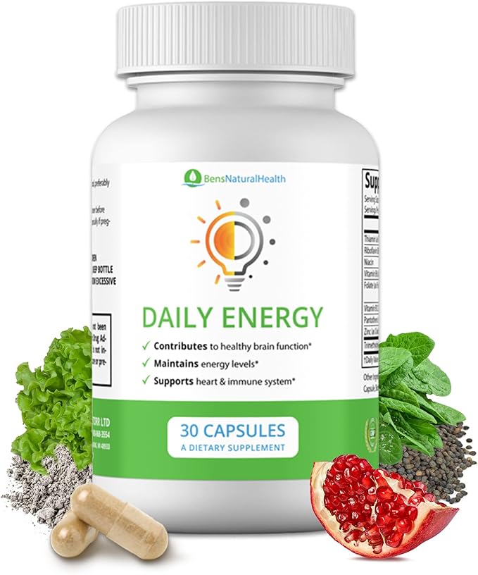 Vitamin B Complex Energy Supplements - Daily TMG Supplements with B Complex Multivitamin for Energy - Memory Booster and Mood Support Herbal Vitamins - B Complex Vitamins for Women (1 Month Supply)