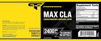 Primaforce CLA 2400 mg per Serving (180 softgels) - for Men and Women, Non-Stimulating, GMO Free & Gluten Free