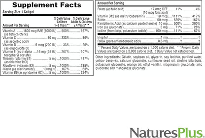 Natures Plus Childrens Vita-Gels - 90 Easy to Swallow Softgels - Natural Orange Flavor - Childrens Multivitamin & Mineral Supplement for Health, Energy - Gluten-Free - 90 Servings