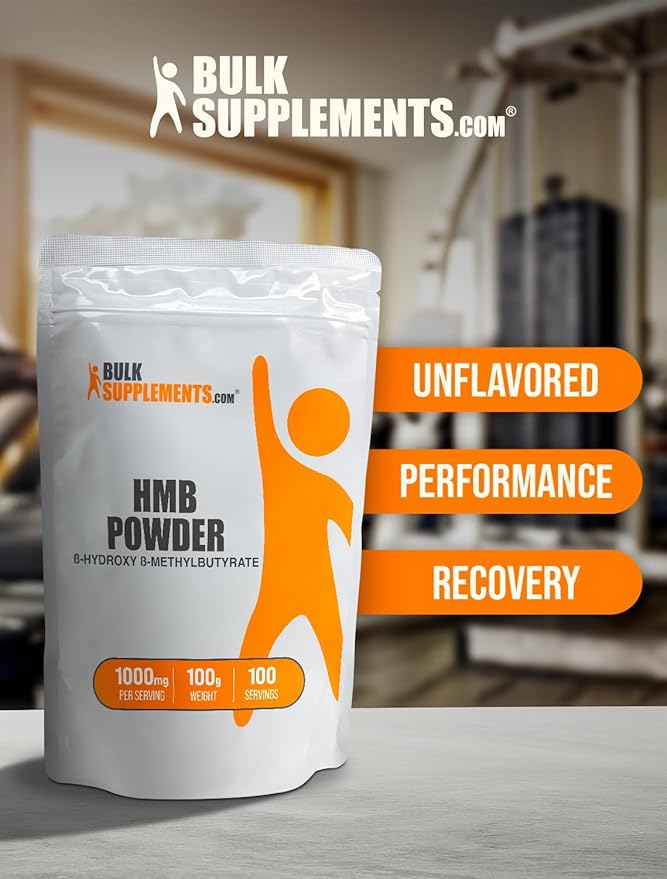 BulkSupplements.com HMB Powder - as Calcium HMB, Beta-Hydroxy Beta-Methylbutyrate - HMB Powder Supplements, Gluten Free - 1000mg per Serving, 100g (3.5 oz) (Pack of 1)