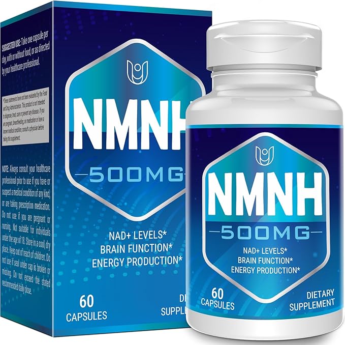 NMNH (Dihydronicotinamide Mononucleotide), 500mg per Serving NAD Supplement to Boost NAD+ Levels as We Age (May Be More Effective Than Nicotinamide Riboside) for Anti Aging, Energy, Focus - 60 Capsule