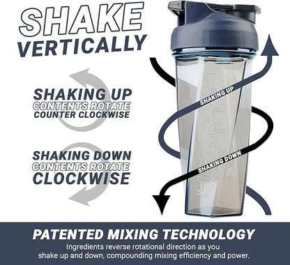 HELIMIX 2.0 Vortex Blender Shaker Bottle Holds upto 28oz | No Blending Ball or Whisk | USA Made | Portable Pre Workout Whey Protein Drink Shaker Cup | Mixes Cocktails Smoothies Shakes | Top Rack Safe