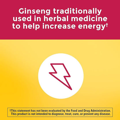 Nature Made Multi + Ginseng, Daily Energy Multivitamin for Adults, One Per Day Vitamin, 60 Capsules