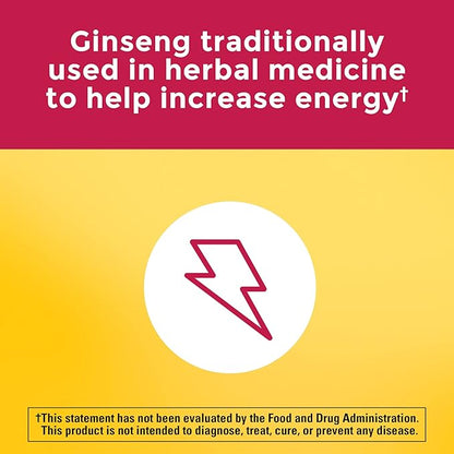 Nature Made Multi + Ginseng, Daily Energy Multivitamin for Adults, One Per Day Vitamin, 60 Capsules