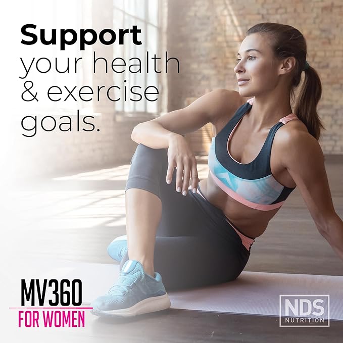 NDS Nutrition MV360 For Women, 5-in-1 Complete Multivitamin for Women with Essential Women’s Vitamins for Energy, Digestion, Toning, Immune Support, & Women’s Health & Beauty, 60 Tablets, 30 Servings