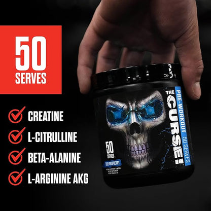JNX SPORTS The Curse! Pre Workout Powder - Fruit Punch 50 Servings | Preworkout: Boost Strength, Energy + Focus for Men & Women | Caffeine, Beta-Alanine, Creatine & L-Citrulline