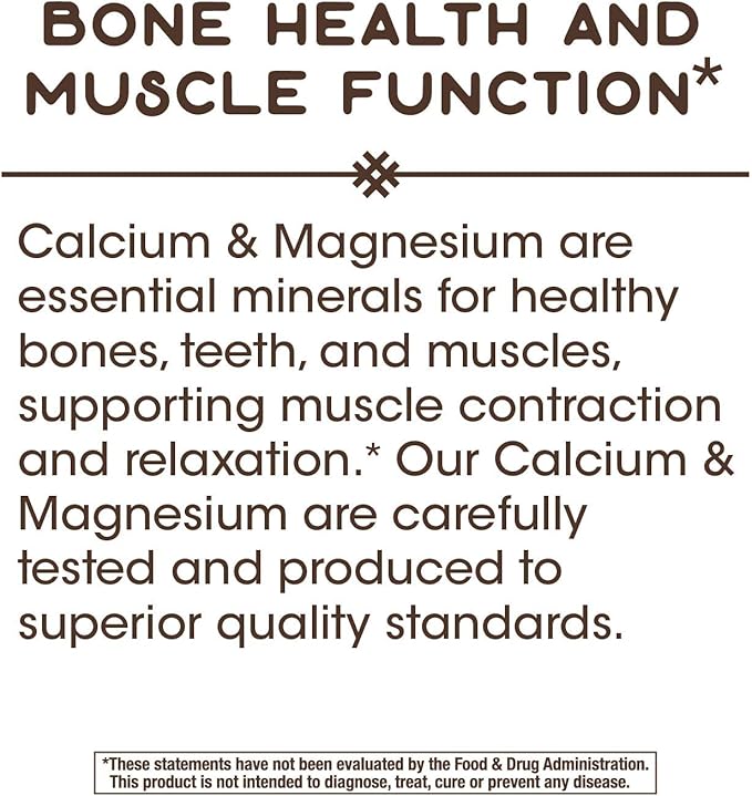 Nature's Way Calcium & Magnesium Mineral Complex, Supports Bone Health*, 750 mg per serving, 100 Capsules