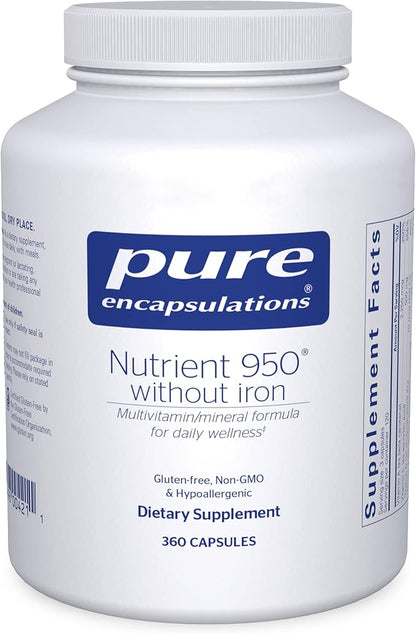 Pure Encapsulations Nutrient 950 Without Iron | Supplement to Support Cardiovascular, Immune, and Cellular Health, Bones, Hormone Metabolism, and Carbohydrate Utilization* | 360 Capsules