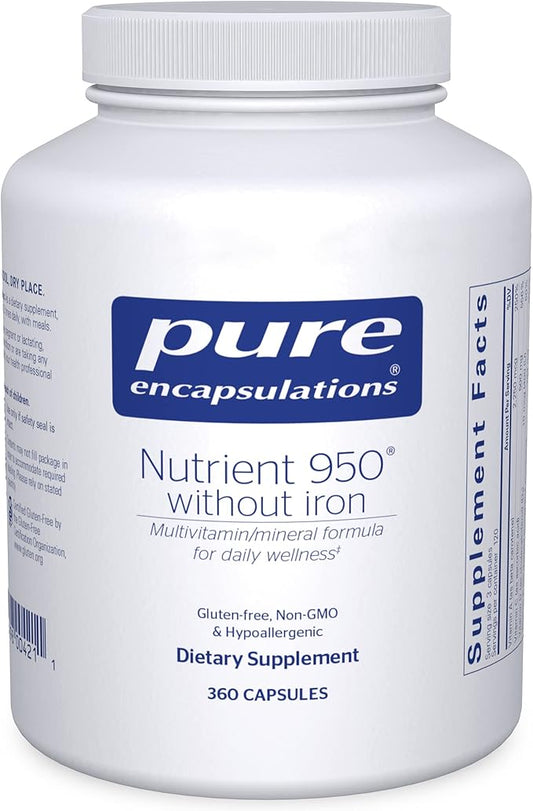 Pure Encapsulations Nutrient 950 Without Iron | Supplement to Support Cardiovascular, Immune, and Cellular Health, Bones, Hormone Metabolism, and Carbohydrate Utilization* | 360 Capsules