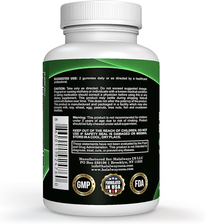 Halalways Kids Daily Gummy Halal Certified Multivitamin for Kids, Vitamin C, D3 and Much More for Immune Support Cherry, Strawberry, Orange Flavors Certified Halal Supplement