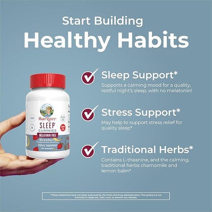 Sleep Gummies by MaryRuth's | Sugar Free | NO Melatonin | L Theanine | Lemon Balm Leaf | Chamomile | Vitamin B6 | Relaxation & Sleep Support | Stress Relief | Vegan | Gluten Free | 60 Count