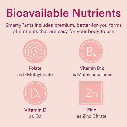 SmartyPants Women's Multivitamin Gummies: Omega 3 Fish Oil (EPA/DHA), Methylfolate, CoQ10, Vitamin D3, C, Vitamin B12, B6, Vitamin A, K & Zinc, Gluten Free, 240 Count (40 Day Supply)