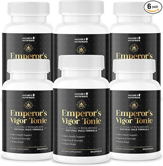 Emperor's Vigor Tonic - Original Supplements for Men's Health - 100% Natural, Non-GMO, Made in The USA, 6 Month Supply