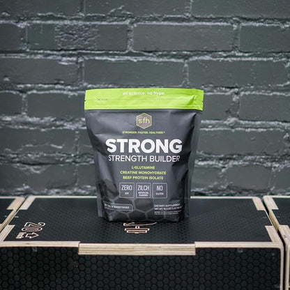 SFH Strong Muscle Builder Creatine Glutamine & Serum Beef Protein for Lean Muscle Growth & Strength | Keto Creatine Workout Supplements for Men & Women | Free of Gluten Sugar Soy GMO (1.19lb Bag)