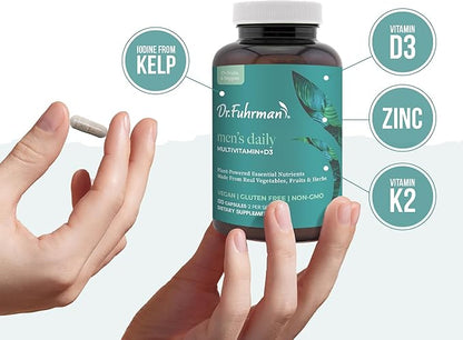 Dr. Fuhrman Daily Whole Food Multivitamin for Men - 120 Capsules, Vegan Formula for Optimal Health and Vitality, Specifically Designed for Men Over 50