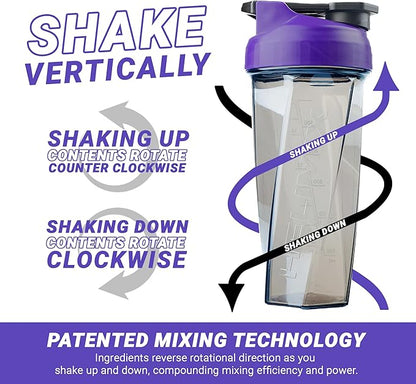 HELIMIX 2.0 Vortex Blender Shaker Bottle Holds upto 28oz | No Blending Ball or Whisk | USA Made | Portable Pre Workout Whey Protein Drink Shaker Cup | Mixes Cocktails Smoothies Shakes | Top Rack Safe